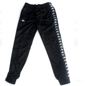 Kappa Black Joggers with Logo Side Tape